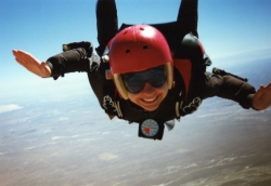 Skydiving student Dawn English